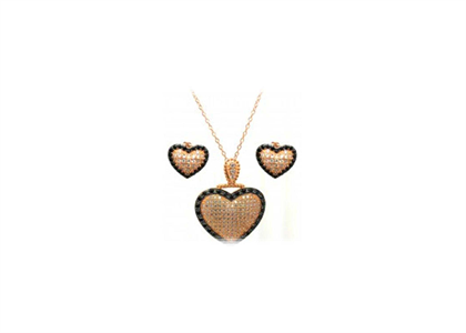 Two Tone Plated | Hearts Pendant Sets